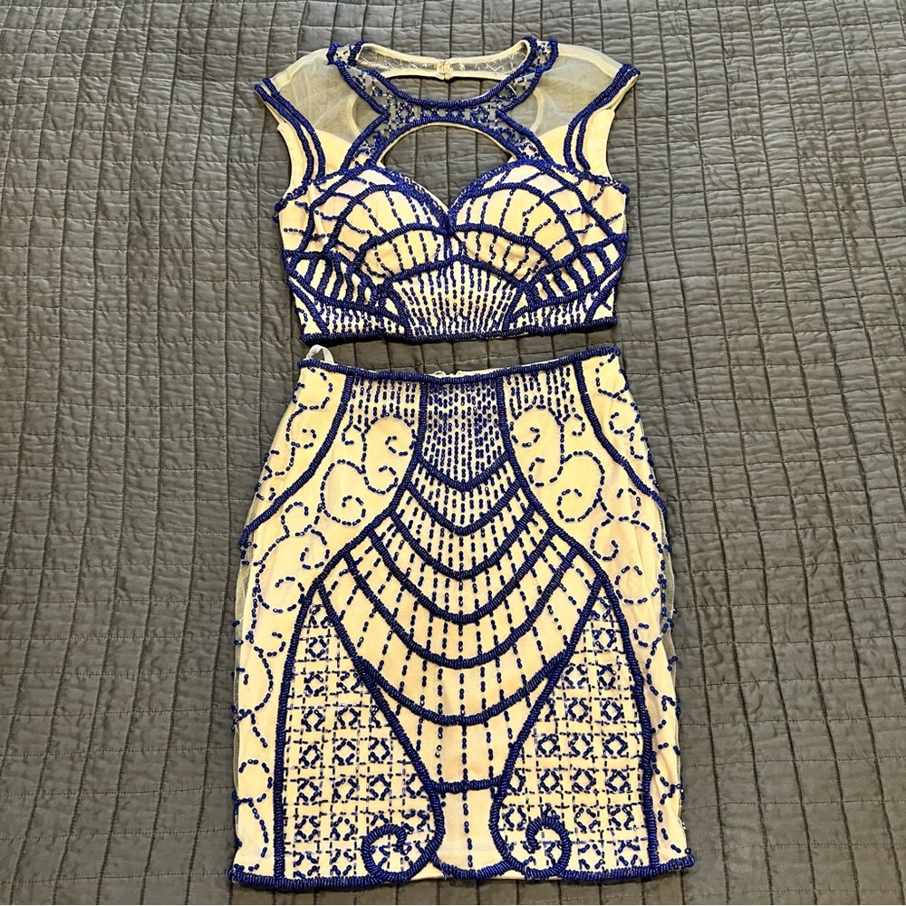 Rachel Allan Size 2 Two Piece Beaded Set